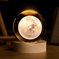 3D Moon Crystal Ball 2.4in Universe Gifts for Space Enthusiasts by COQIRAUSEN