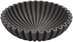 YMXYJM Large Decorative Bowl, Modern Handicraft Bowls for Home Decor, Decorative Fruit Bowl for Kitchen, Ruffle Bowl Decor, Stylish Key bowl for Entry Table, Artificial Stone Black by YMXYJM