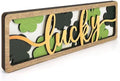 Vintage Happy St. Patrick's Day Decorations for Office, Home, Table, Mantel, Shelf, Desk, 3 1/2 x 11 Inch Retro Lucky Sign, Wooden Saint Patrick Decor Sign, Farmhouse Green Decoration (Lucky) by COCHIE