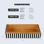 Handicrafts Home Black White Remote Control Box with Lid,10x4.5x2.5 In - Image 2