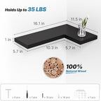 Floating Corner Shelves Wall Mounted with Invisible Brackets Set of 3 - Image 2