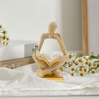 Sparkling Gold Reading Women Statue, Thinker Sculptures, Abstract Art Ornament, Modern Aesthetic Figurine Decoration for Home Living Room Bedroom Office Shelf Table Desk Bookshelf Decor - Image 4