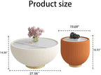 Round Marble Coffee Table Set of 2, 2 Piece Coffee Table and End Table - Image 2