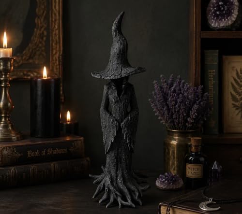 Witch Figurines and Statues, Resin Gothic Collectible Figurines, 11.8 Inch Mystic Witch Statue, Retro Modern Home Décor Accents for Desktop Tabletop Bookshelf Decor - Image 4