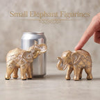 Small Elephant Statues Gold Home Decor Elephant Figurines with Trunk Up - Image 3