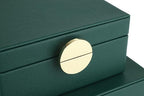 HofferRuffer Faux Leather Jewelry Boxes, Decorative Boxes Storage Accessory Organizer with Gold Hardware Decor, Classic Vegan Leather Set of 2 Pieces (Green) - Image 6