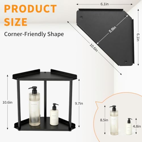 Jesginboo 2 Tier Bathroom Counter Organizer, Vanity Organizer Corner Shelf - Image 2