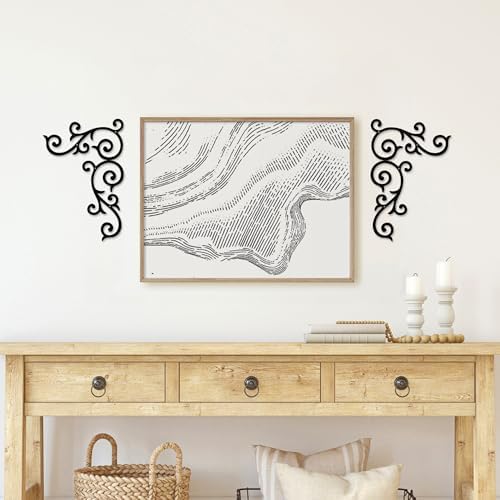 Rajukit 4-Piece Metal Scroll Wall Decor, Rustic Medallion - Image 5