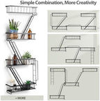 SweetSage Fire Escape Wall Shelf 4 Tier - NYC Decorative Floating Shelf Black Metal Book Shelves for Home Office Apartment Organizer and Display - Image 6