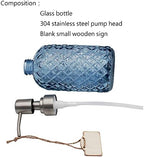 16oz Diamond Pattern Glass Soap Dispenser with Rust Resistant Pump - Image 4