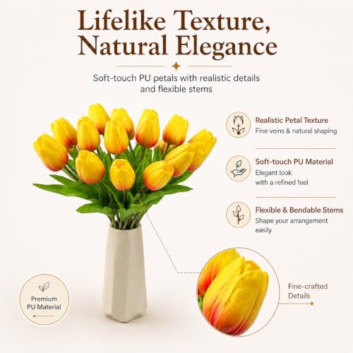 Mandy's 20pcs Artificial Sunset Tulips - Image 2