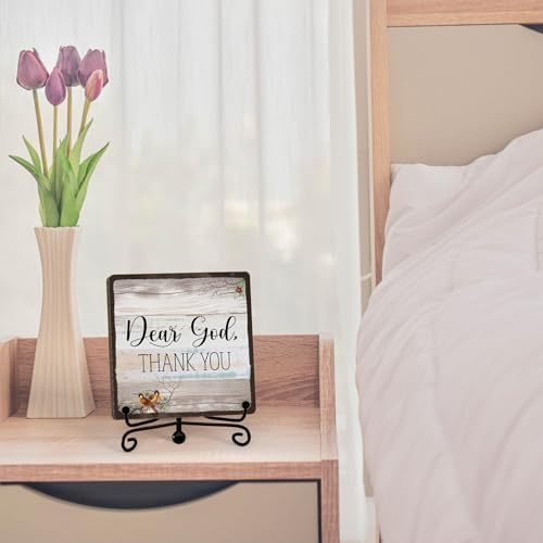Home Decor, Farmhouse Shelf Decor For Living Room, Boho Aesthetic Table Decorations, Christian Gifts For Women Men, Entryway Tv Stand Fireplace Mantle Coffee Table Decoration (god-21) - Image 3