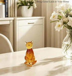 Amber Cat Figurines Statue Decor Cat Memoial Gifts for Cat Lovers Mom Women,Knick Knacks for Shelf, Bookshelf Decor,Resin Cat Sculpture - Image 4