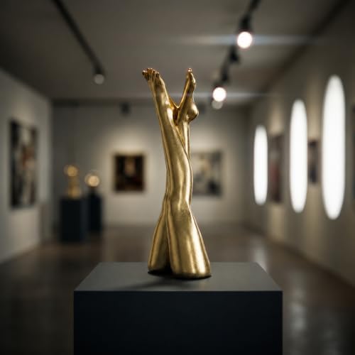 Gold Room Decor Crossed Legs Sculpture Resin Statue for Shelf - Image 5