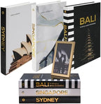 Decorative Books for Home Decor - Black and Gold Foiled Decor Books for Coffee Table - Decorative Hardcover Display Faux Books for Bookshelf – Fashion Designer Books Decor Set of 3 by LUMNEST