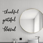 Thankful Grateful Blessed Letter Sign Metal Wall Decor, 3 Piece Black Letters Wall Art for Bathroom Bedroom Metal Words Wall Decor for Home Decor - Image 4