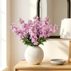 Fake Flowers 23.6” Delphinium Artificial Flowers 8Pcs Silk Flowers with Stems Long Stem Artificial Flowers for Tall Vase Faux Flowers for Indoor Home Decoration Wedding Decoration Centerpiece (Purple) - Image 5