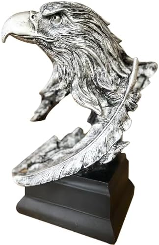 H&W Silvery Bald Eagle Figurines, USA's National Emblem, Statue Decoration - Image 2
