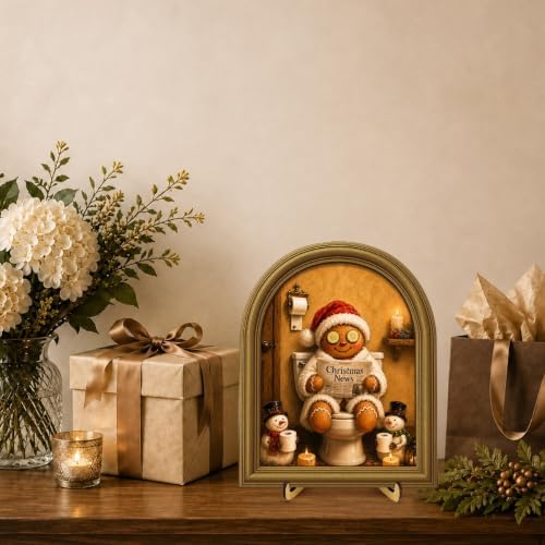 Christmas Bathroom Decor Funny Gingerbread Snowman Wall Art Table Decor - Image 7