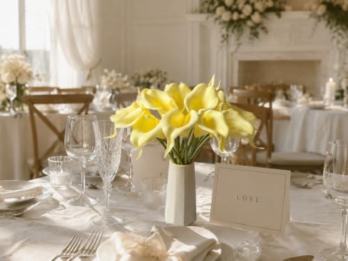 Mandy's 20pcs Light Yellow Calla Lily Artificial Flowers - Image 7