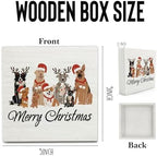 Merry Christmas Dog Wooden Box Sign Desk Decor, Dog Lover Mom Dad Gifts, Christmas Holiday Puppy Wood Block Sign for Home Office Desk Table Shelf Wall Decorations, 5x5 Inch - Image 6