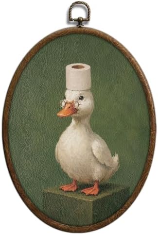 Funny Duck Bathroom Wall Art, Whimsical Duck Bathroom Wall Decor,Waterproof by Unknown