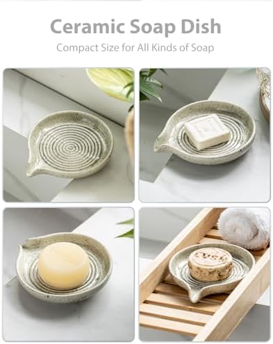 Zoeeker Self-Draining Soap Dish, Ceramic Bar Soap Holder with Drainage - Image 5