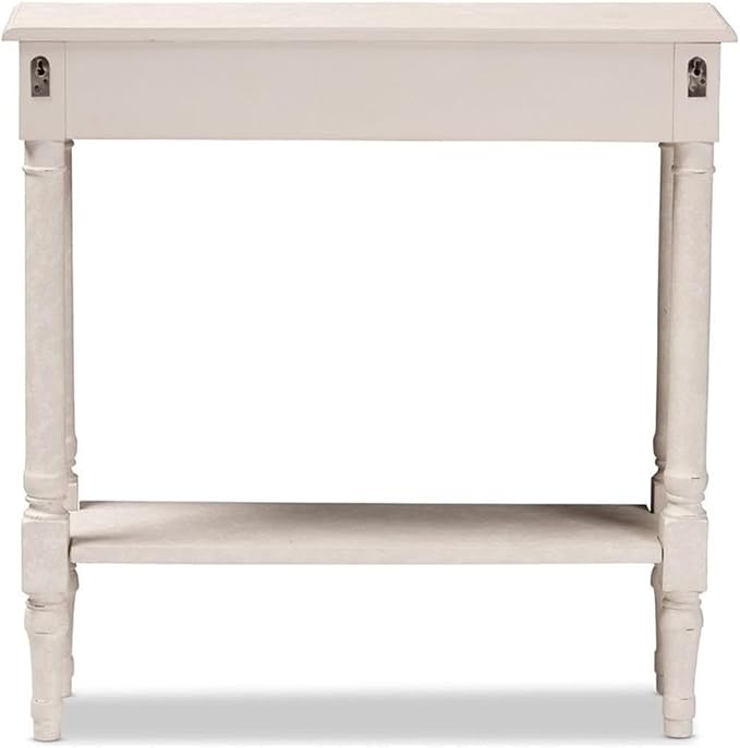 Baxton Studio Ariella Country Cottage Farmhouse Whitewashed 1-Drawer Console - Image 7