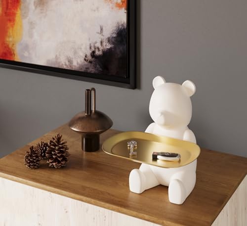 Key Bowl Key Dish, Decorative Tray, White Elephant Gifts, Bookshelf Decor, Coffee Table Decor, Sideboard Decor, House Warming Gifts, Closing Gifts for Home Buyers, Entryway Decor Ideas (Matte White) - Image 2