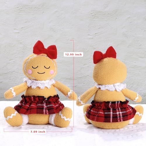 BWFY 2PC Gingerbread Man Christmas Decorations Indoor for Christmas Ornament Home Decor Gingerbread Doll for Gift Door Window Table Tree Holiday Xmas Season Decor - Image 4