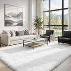 6x9 Fluffy Shag Area Rugs for Living Room Bedroom: Soft Plush Carpet White | - Image 2