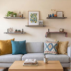 Fixwal Width 4.75 Inches Floating Wall Shelves, Set of 5, Grey - Image 6