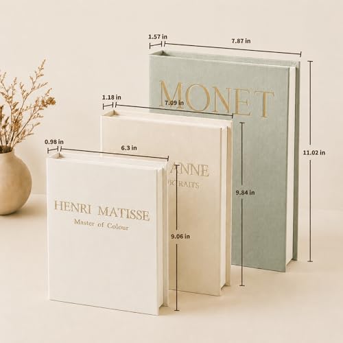 Decorative Books for Home Decor, Set of 3 Linen Fake Books, Sage - Image 4