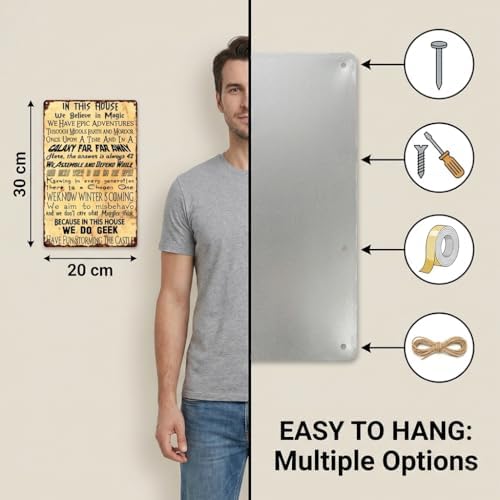 Funny House Rules We Do Geek IN THIS HOUSE Vintage Metal Tin Sign - Image 2