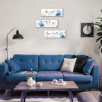 3 Pcs Blue Bathroom Decor Rustic Flower Wall Art Accept Let Go Have Faith Farmhouse Bedroom Wall Decor Wooden Inspirational Quotes Decorations for Living Room Bathroom Bedroom(Blue, 12 x 4 Inches) - Image 6