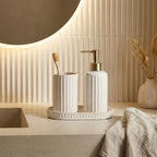 Sand White Oval Ceramic Vanity Tray for Bathroom Counter, Soap Dish - Image 6