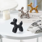 Notakia Cute Ceramics Black Balloon Dog Statue Crafts Living Room Desktop Decorations,Handmade Modern Small Ceramic Animal Statue Ornament Home Decor Accents - Image 5