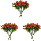 Cabilock 15pcs Artificial Strawberry Stems - Faux Strawberry Bunch, Rustic Fake Fruit Branches for Home Decor Party Centerpieces Photography Props by cabilock