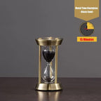 Hourglass Timer, 15 Minutes Hourglass Timer, Embossed White Sand Metal Glass - Image 2