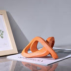 LCCCK Infinity Knot Sculpture Orange Knot Decor Object, Abstract Knick Knacks Coffee Table Modern Statue, Orange Sculpture for Home Living Room Table Ornaments and TV Stand Bookshelf Decorative - Image 3