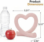 Lescafita Pink Heart Decor Sculpture, Cute Romantic Love Statue Aesthetic Room Decor for Bedroom Desk Shelf Coffee Table, Gift for Her Valentines Birthday - Image 3