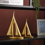 Modern Sculptures Home Decor, Gold Sailboat Decor Ornament, Boat Decorations Statue Decor, Art Sculptures and Statues, Sailboat Gifts Home Office Bathroom Shelf Decor Nautical Decor (2 Pack) - Image 6