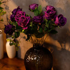 12 Pcs Artificial Rose Flowers, Silk Roses with Long Stems, Realistic Fake Roses for Wedding Centerpiece Party Home and Office DIY Decor, Purple - Image 5
