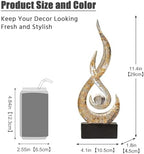 Modern Abstract Art Table Decoration,Resin Flame Statue Modern Centerpiece Ornaments for Living Room Great Gift Idea Home Decor,Collectibles (White+Gold) - Image 3