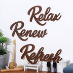 3 Pieces Bathroom Decor Bathroom Wall Art Relax Renew Refresh Sign - Image 6