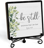 Home Decor, Farmhouse Be Still And Know That I Am God Shelf Decor For Living Room, Christian Gifts For Women Men, Entryway Tv Stand Fireplace Mantle Coffee Table Decoration (Still-12) by JUSITAKEET
