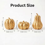 Gold Pumpkin Decor, 3Pcs Resin Pumpkin Figurines Fall Decoration for Home - Image 2