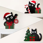 Lucky Merit Black Cat Christmas Decor, 3 Pcs Wooden Cat Wall Decorations by Unknown