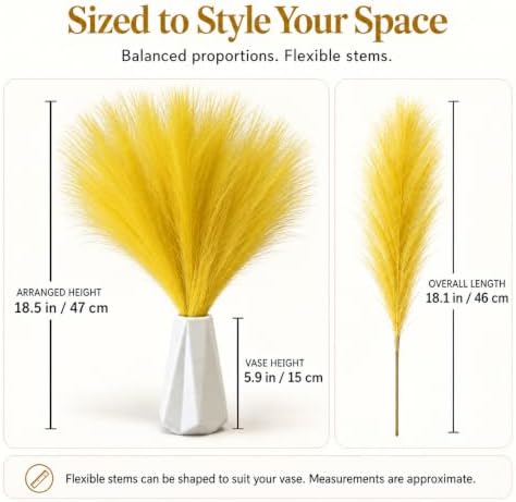 Mandy's 20 Yellow Silk Pampas Grass Bouquet - Image 3