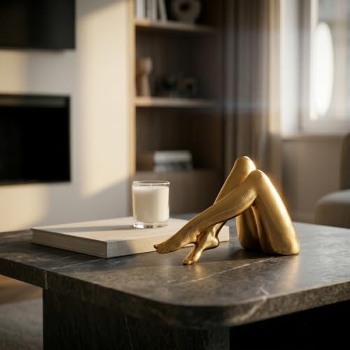 Gold Room Decor Resin Legs Sculpture, Side-Lying Statue for Desk - Image 3